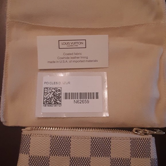 White Cles Damier Azur Key, Credit Card Wallet - Picture 3 of 6